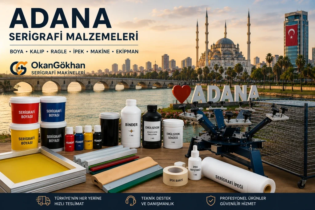 Adana serigrafi malzemeleri, serigrafi boyaları, baskı makineleri ve profesyonel atölye ekipmanları - OkanGökhan