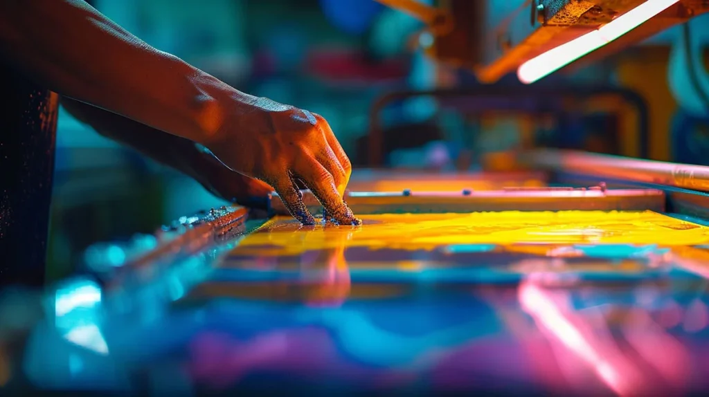 Yerli serigrafi makinesi ile düz yüzeye profesyonel serigrafi baskı uygulaması